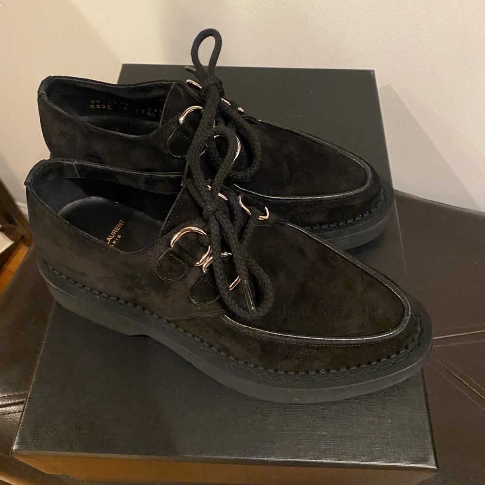NEW Saint Laurent YSL Teddy Suede Creepers size 36.5
